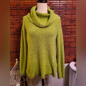 Cozy Green Cowl Neck Sweater